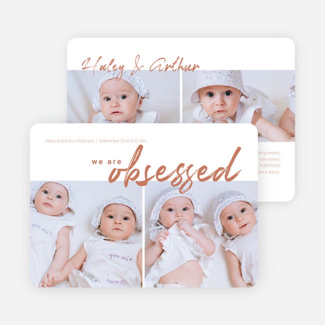 Worth the Wait Baby Birth Announcements - Orange