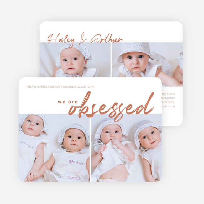 Worth the Wait Baby Birth Announcements - Orange