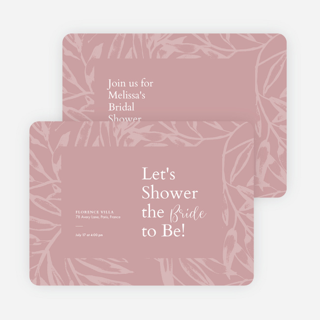 Blooming Background Bridal Shower Invitations - Red