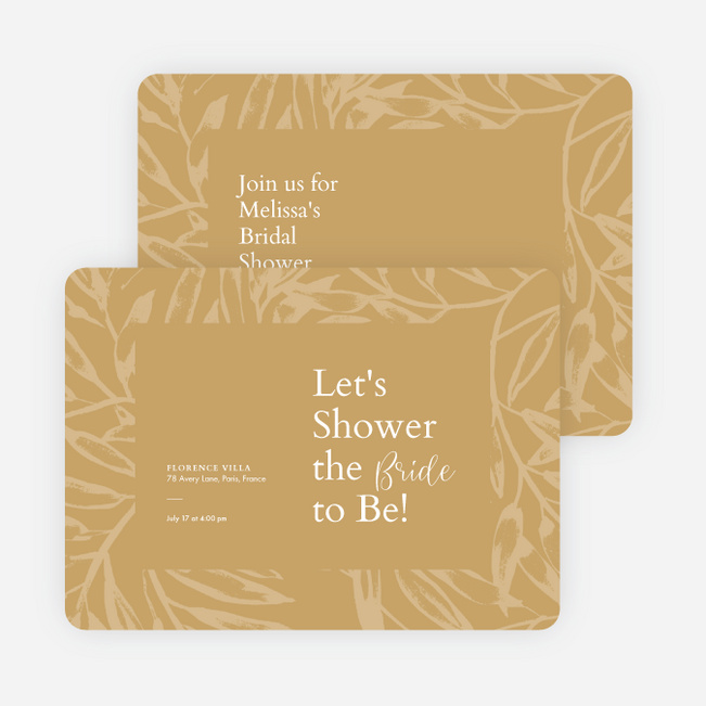 Blooming Background Bridal Shower Invitations - Yellow