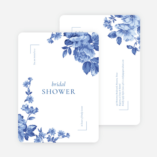 Blue Serenity Bridal Shower Invitations - Blue