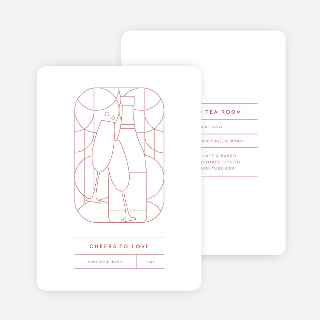 Geometric Cheers Bridal Shower Invitations - Pink