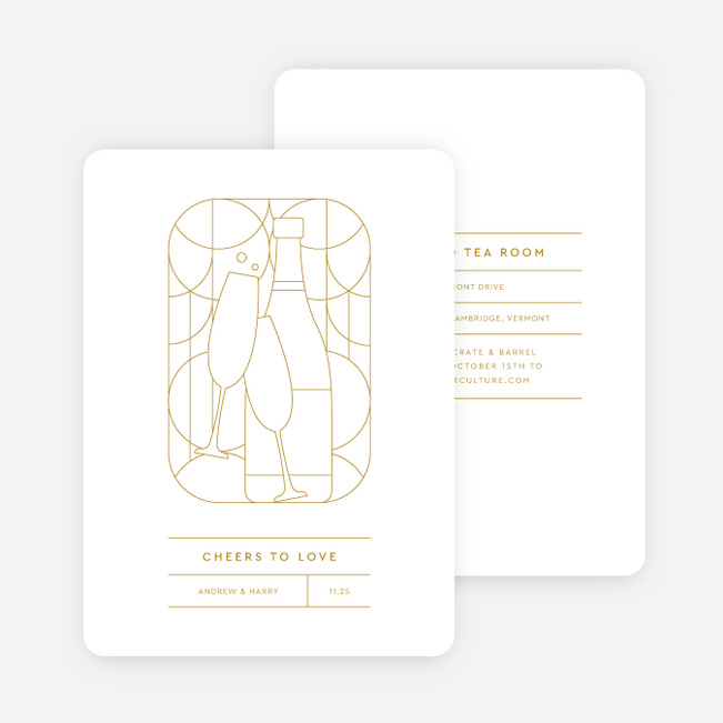 Geometric Cheers Bridal Shower Invitations - Yellow
