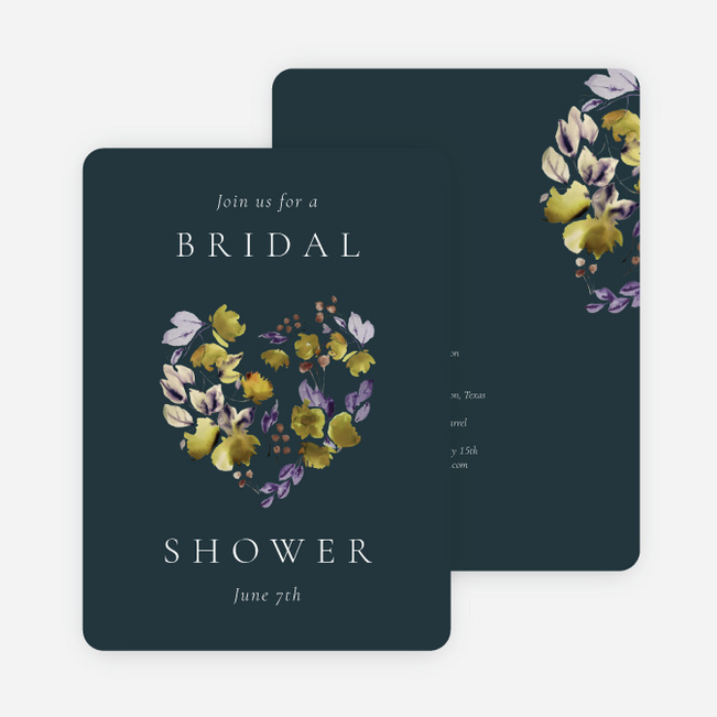 Lavender Laurels Bridal Shower Invitations - Blue