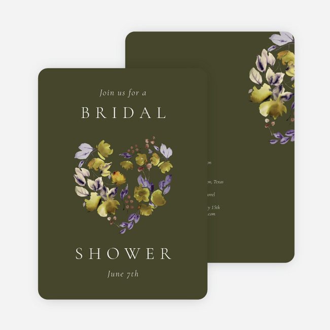 Lavender Laurels Bridal Shower Invitations - Green
