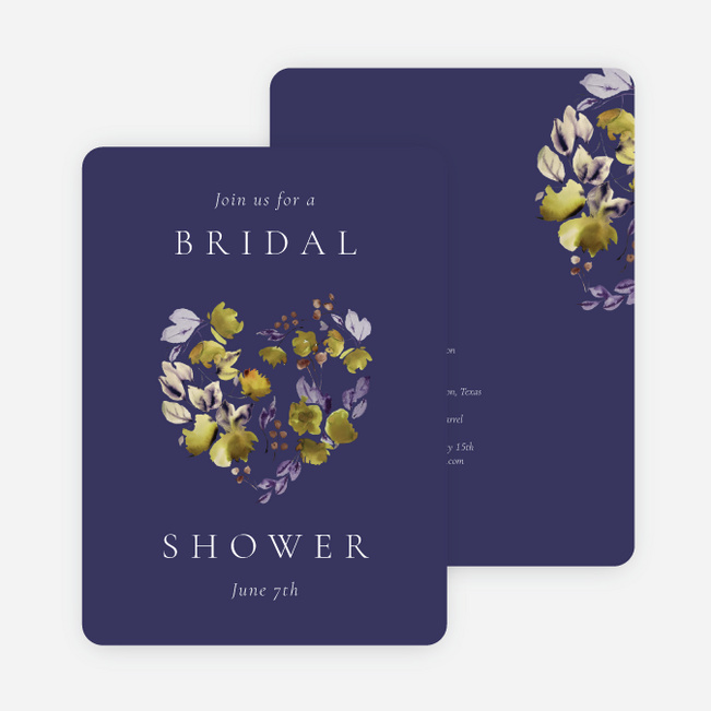 Lavender Laurels Bridal Shower Invitations - Purple