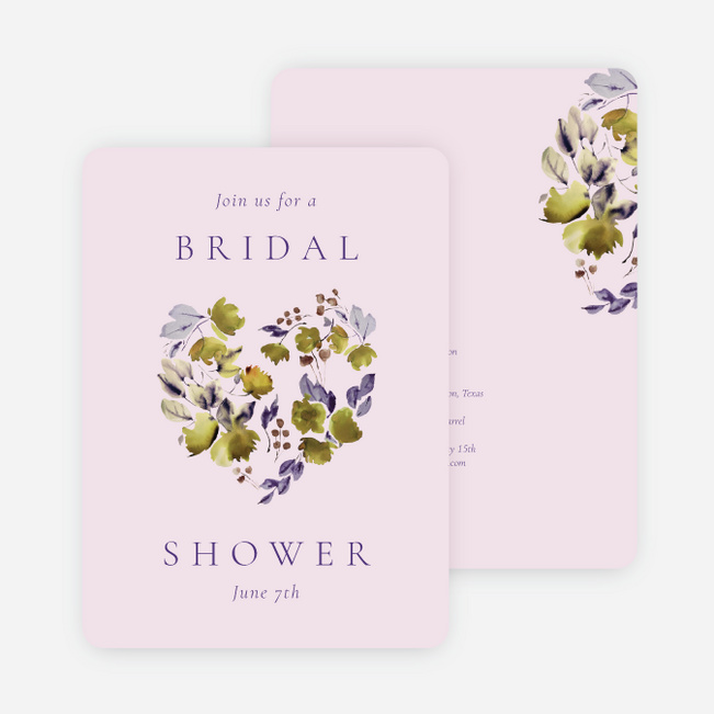 Lavender Laurels Bridal Shower Invitations - Pink
