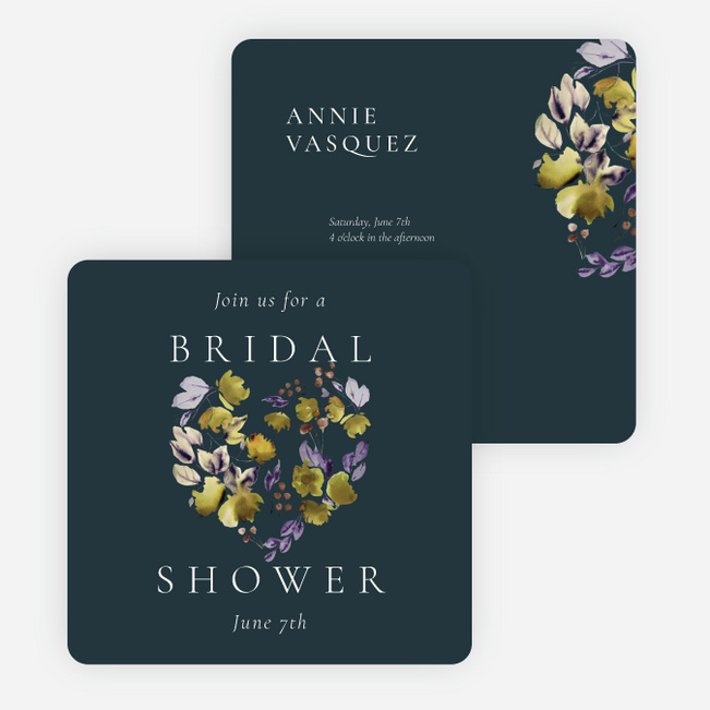 Lavender Laurels Bridal Shower Invitations - Blue