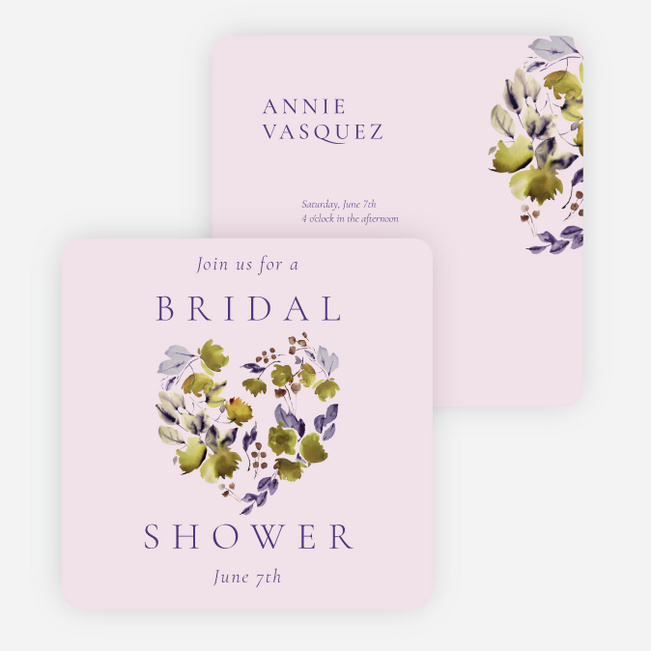 Lavender Laurels Bridal Shower Invitations - Pink
