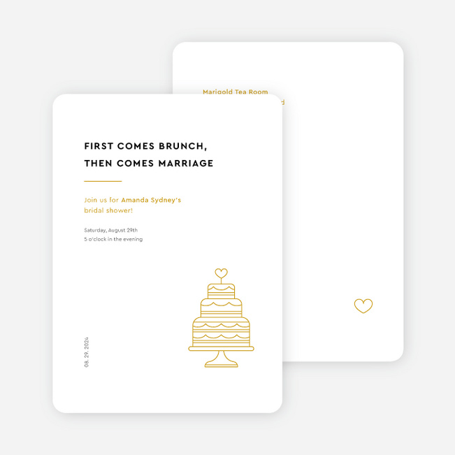 Minimalist Soiree Bridal Shower Invitations - Yellow