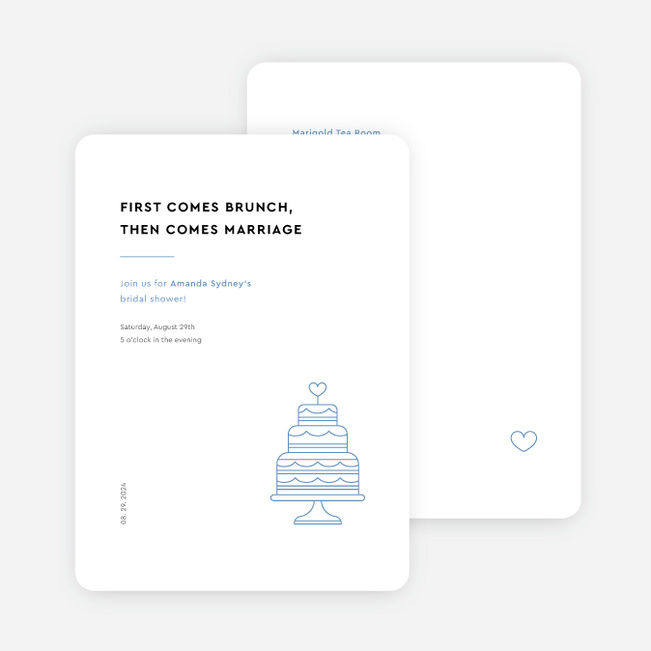 Minimalist Soiree Bridal Shower Invitations - Blue