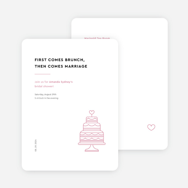 Minimalist Soiree Bridal Shower Invitations - Pink