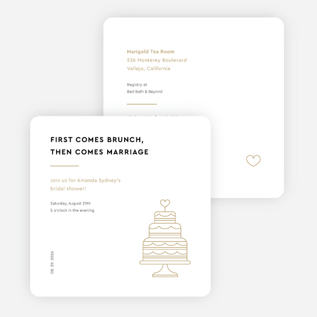 Minimalist Soiree Bridal Shower Invitations - Beige