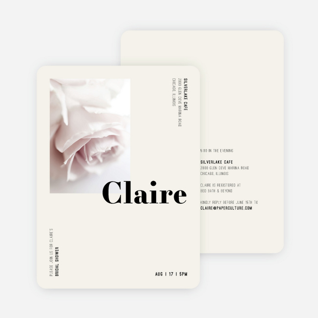 Royal Rose Bridal Shower Invitations - Beige