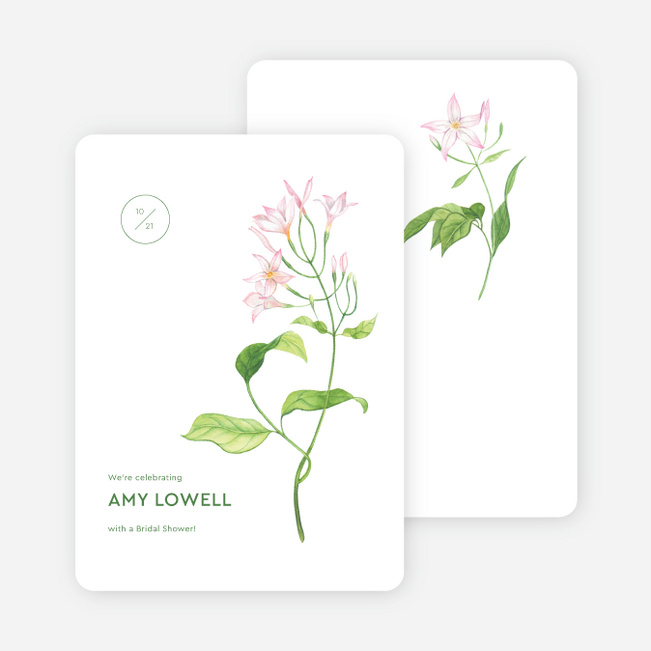 Wispy Trim Bridal Shower Invitations - Green