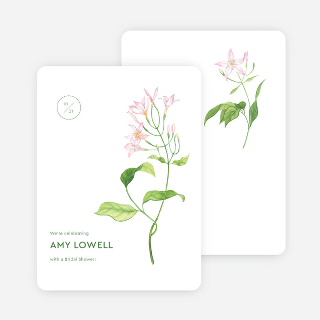 Wispy Trim Bridal Shower Invitations - Green