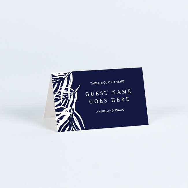 Canopy Of Fronds Wedding Name Cards & Place Cards - Blue
