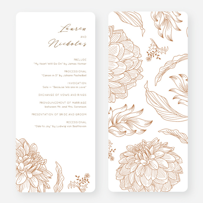 Celebration Blossoms Wedding Programs - Orange