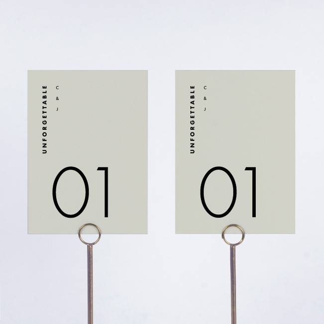 Lasting Love Wedding Table Cards - Green