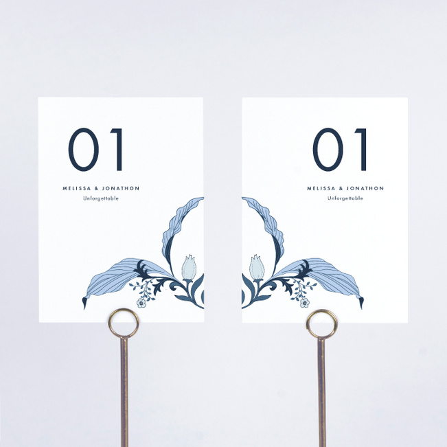 Romantic Simplicity Wedding Table Cards - Blue