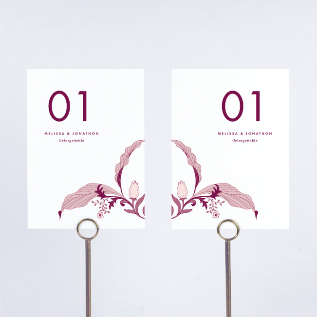 Romantic Simplicity Wedding Table Cards - Red