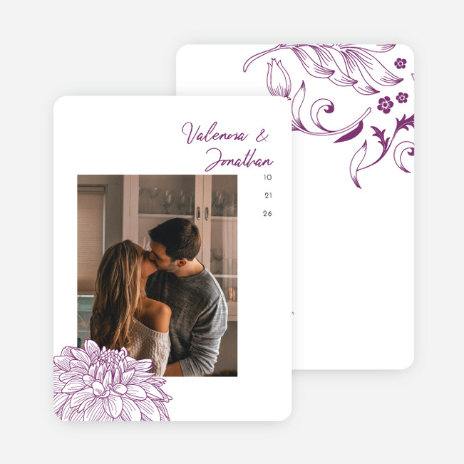 Spring Bloom Save the Date Cards - Purple