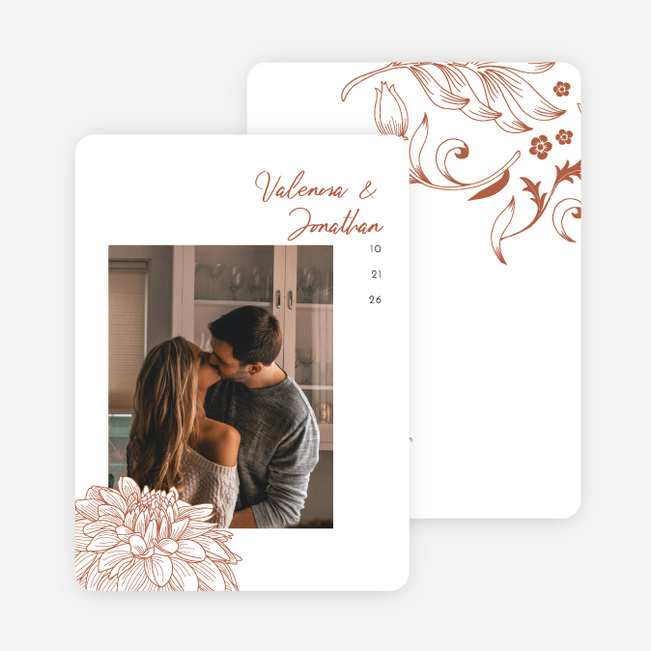 Spring Bloom Save the Date Cards - Orange