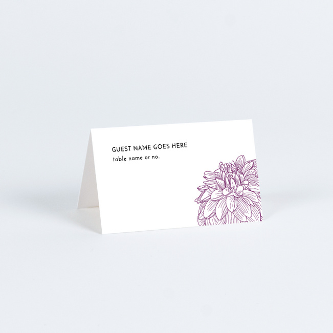 Spring Bloom Wedding Name Cards & Place Cards - Purple