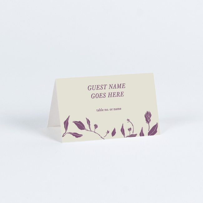 Stemming From Love Wedding Name Cards & Place Cards - Purple