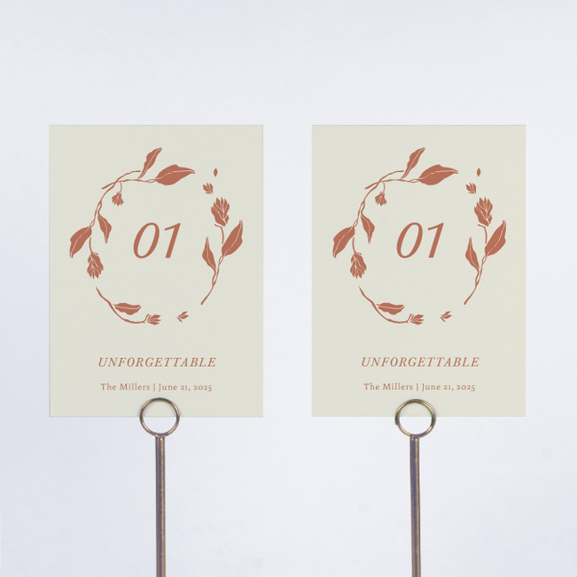 Stemming From Love Wedding Table Cards - Orange