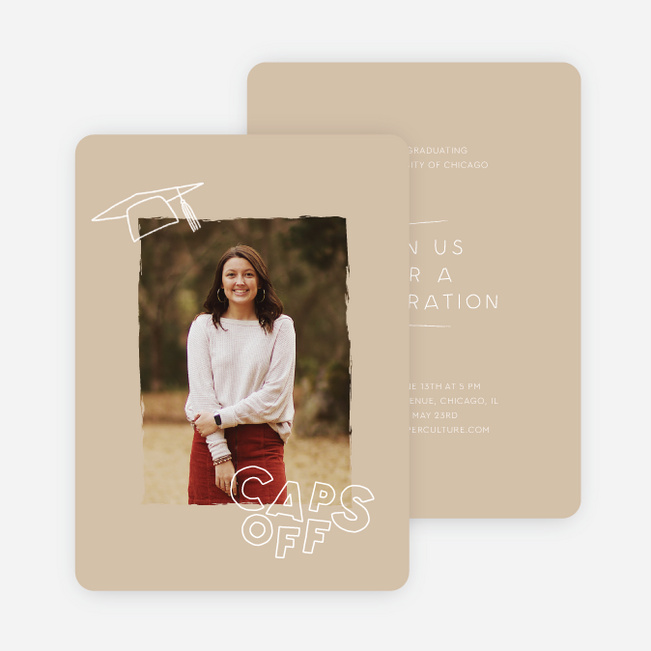 Beyond Caps & Gowns Graduation Announcements & Invitations - Beige