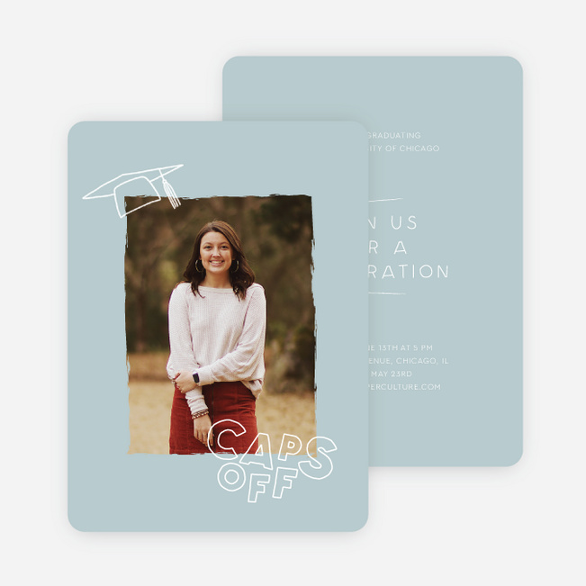 Beyond Caps & Gowns Graduation Announcements & Invitations - Blue