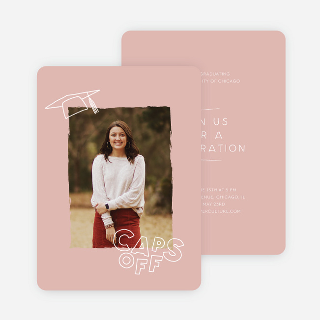 Beyond Caps & Gowns Graduation Announcements & Invitations - Pink
