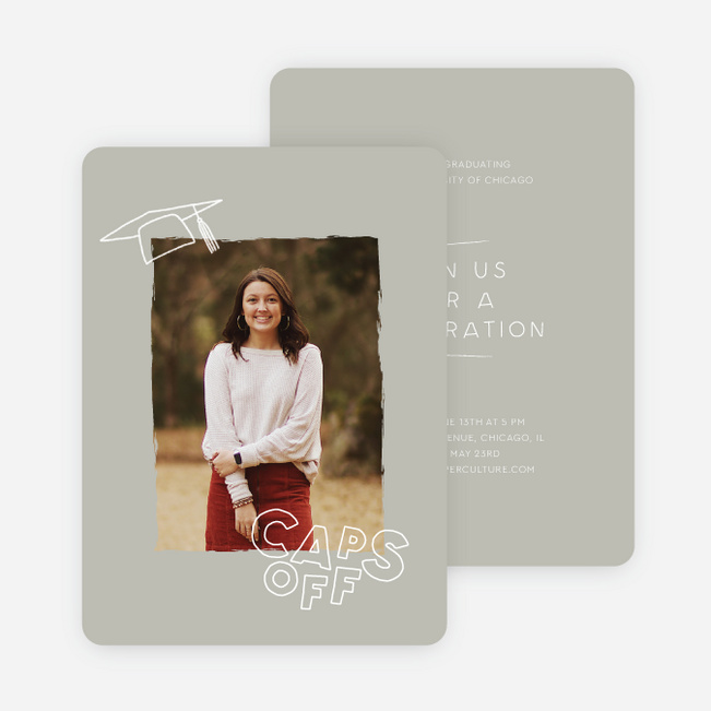 Beyond Caps & Gowns Graduation Announcements & Invitations - Gray