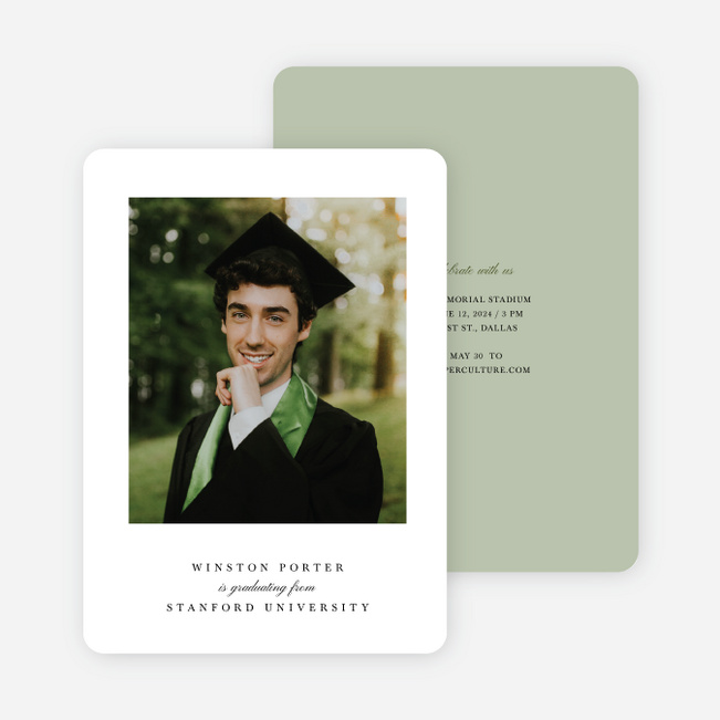 Boldly Written Graduation Announcements & Invitations - Green