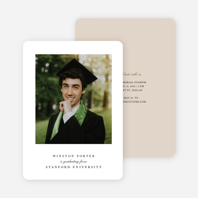 Boldly Written Graduation Announcements & Invitations - Beige