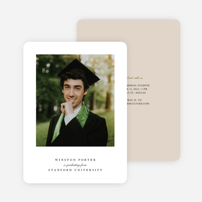 Boldly Written Graduation Announcements & Invitations - Beige