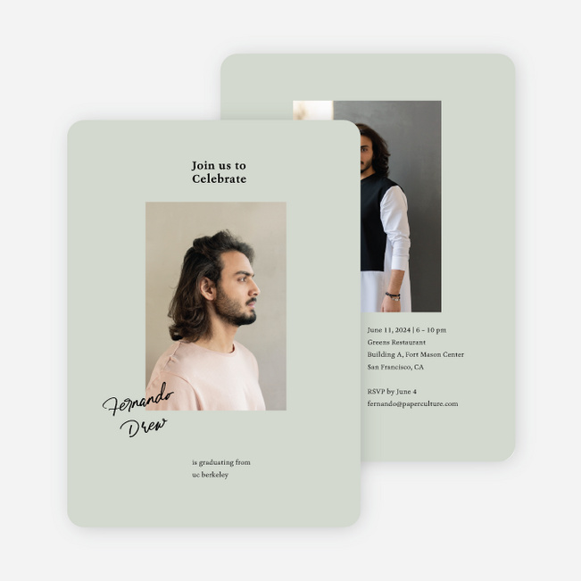 Bound for Brilliance Graduation Announcements & Invitations - Gray