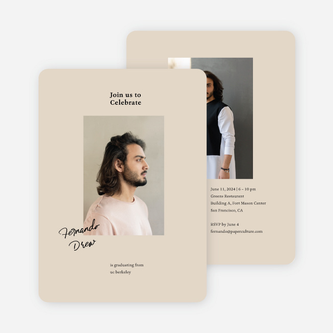 Bound for Brilliance Graduation Announcements & Invitations - Beige