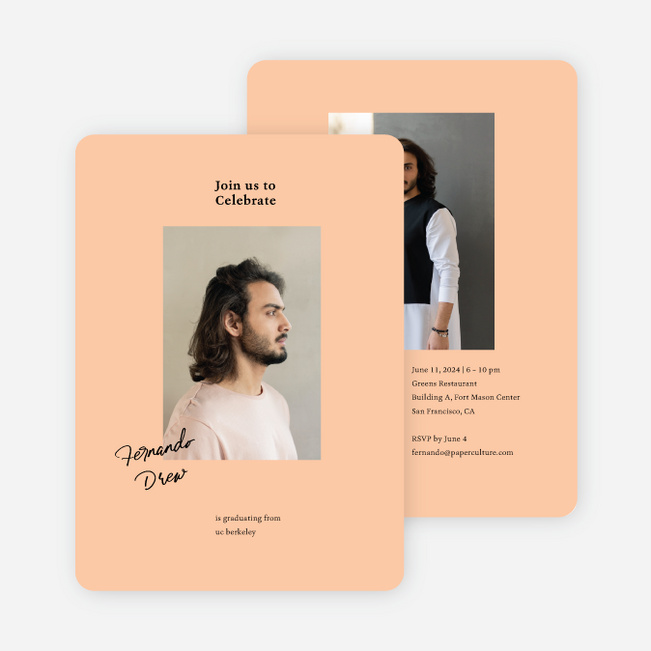 Bound for Brilliance Graduation Announcements & Invitations - Orange