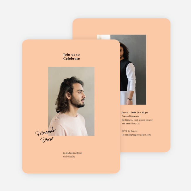 Bound for Brilliance Graduation Announcements & Invitations - Orange