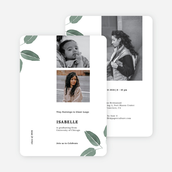 Bountiful Beginnings Graduation Announcements & Invitations - White