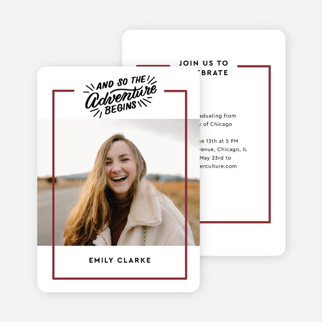 Commencing Adventures Graduation Announcements & Invitations - Red