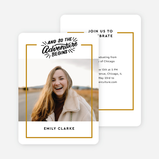 Commencing Adventures Graduation Announcements & Invitations - Yellow