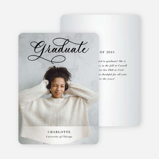 Elegance in Transition Graduation Announcements & Invitations - Black