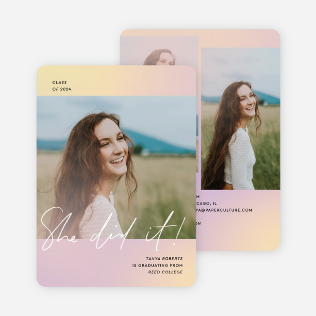 Hues of Triumph Graduation Announcements & Invitations - Pink