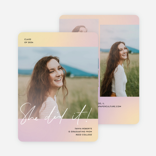 Hues of Triumph Graduation Announcements & Invitations - Pink