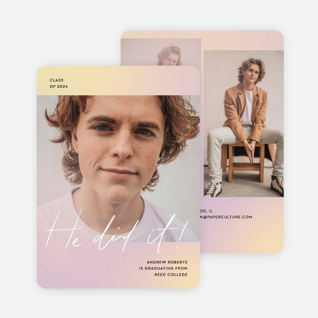 Hues of Triumph Graduation Announcements & Invitations - Pink