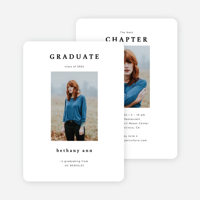 Next Chapter Graduation Announcements & Invitations - White