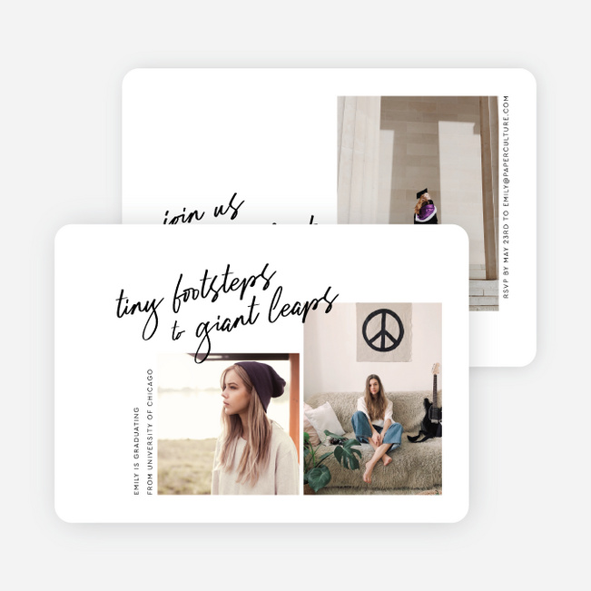 One Giant Leap Graduation Announcements & Invitations - White